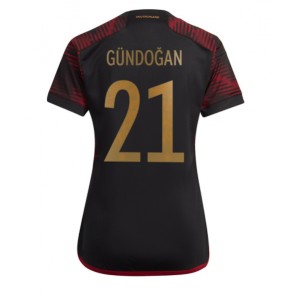 Germany Ilkay Gundogan #21 Replica Away Stadium Shirt for Women World Cup 2022 Short Sleeve